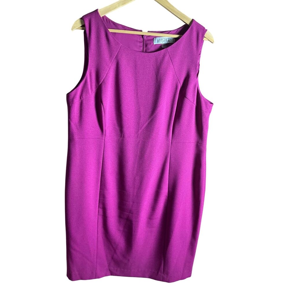Kasper Women's Sheath Dress Magenta Sleeveless Business Career Size 16P‎